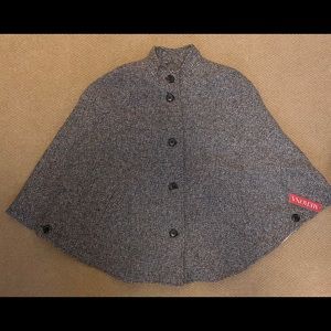 Merona Blue Tweed Inspired Wool Cape